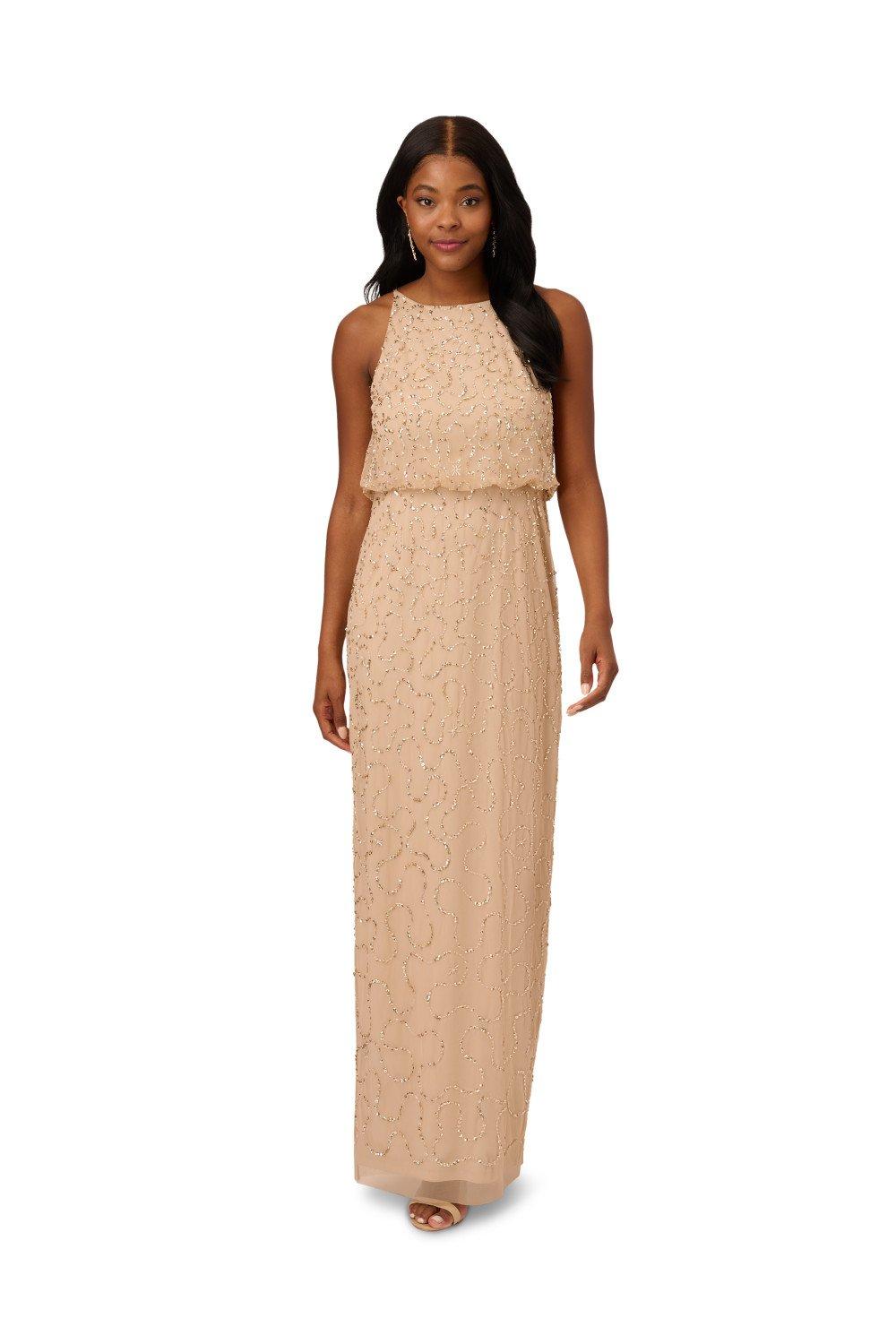 Dresses Beaded Halter Dress Papell Studio